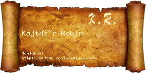 Kajtár Robin névjegykártya
